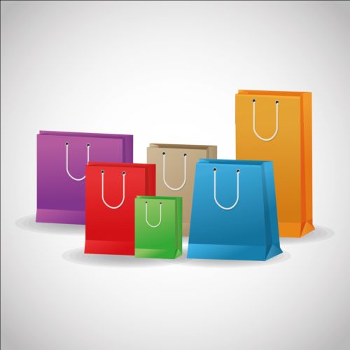 shopping illustration colored bags 