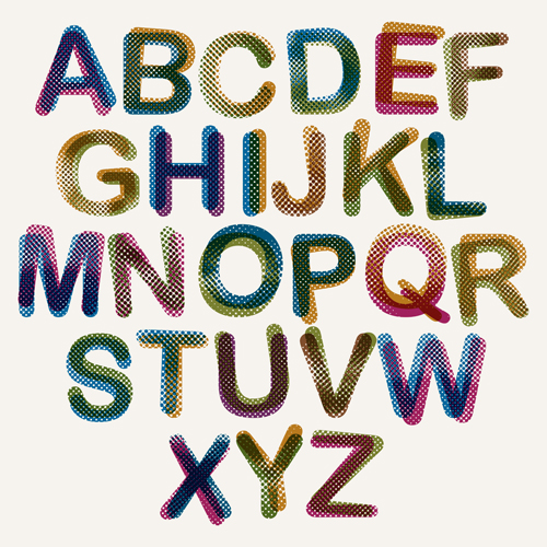 colored blurred alphabet 