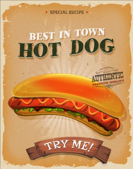 vintage poster hot dog 