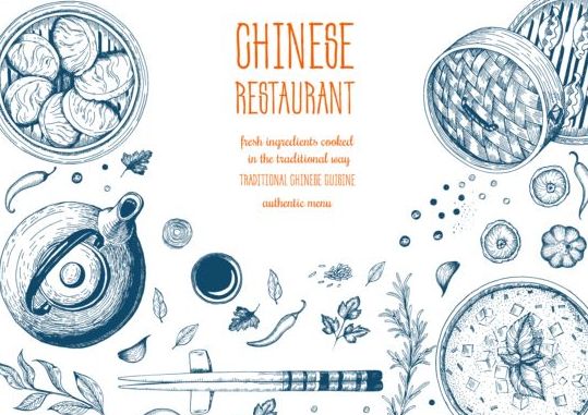 restaurant menu hand drawn chinese 