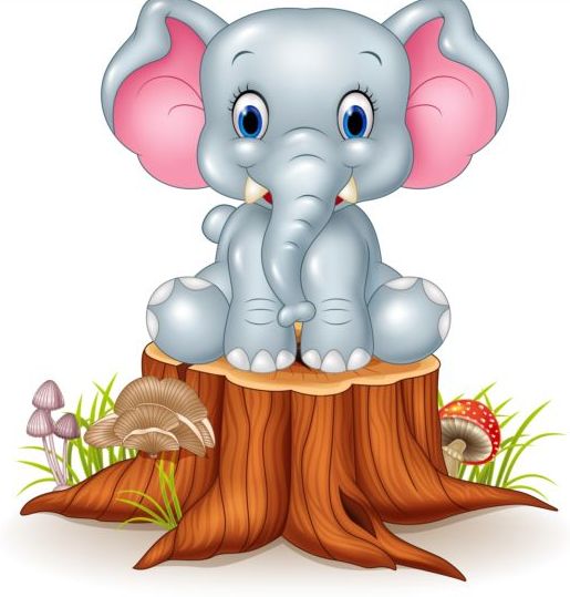 tree stump elephant cute 