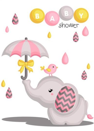 shower elephant cute card baby 
