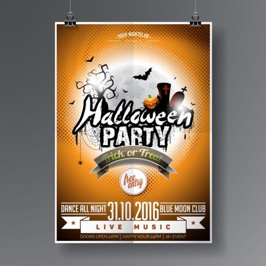 party music halloween flyer 