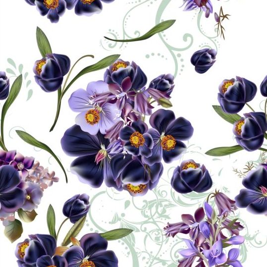 purple pattern flowers 