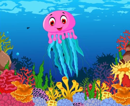 world underwater cartoon beautiful 