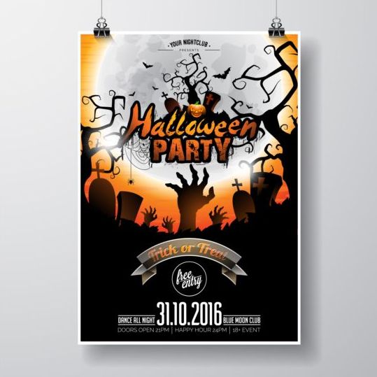 party music halloween flyer 