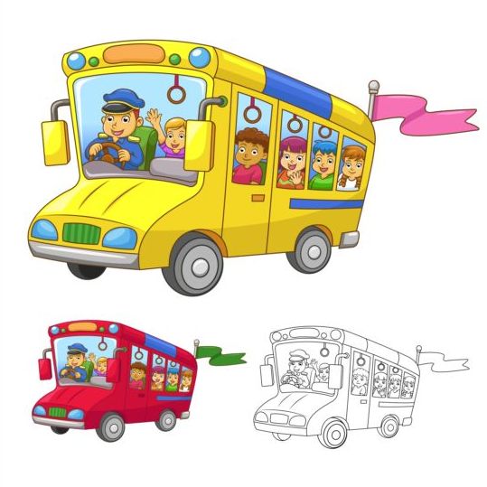 school cartoon bus 