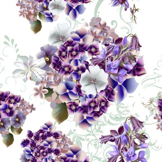 purple pattern flowers 