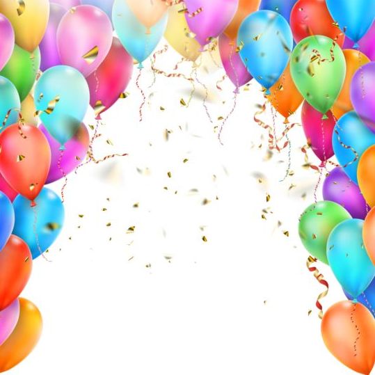 confetti colorful balloons background 