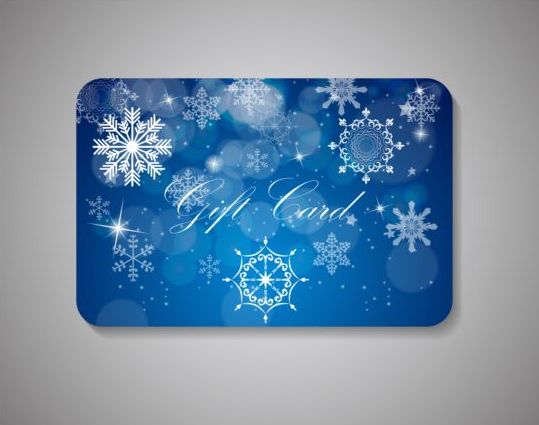 snowflake gift card blue 