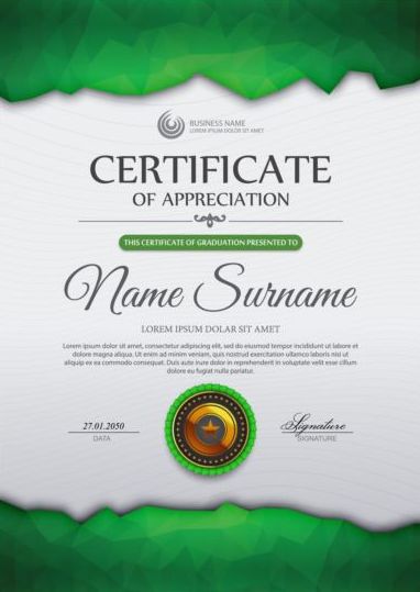 Geometric Shape certificate template certificate 