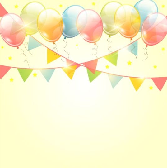 pennants colored birthday balloon background 