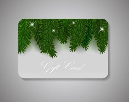 pine leaves gift christmas card 