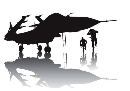 silhouetter fighter aviation 