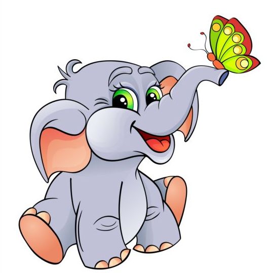 elephant cute butterfly 