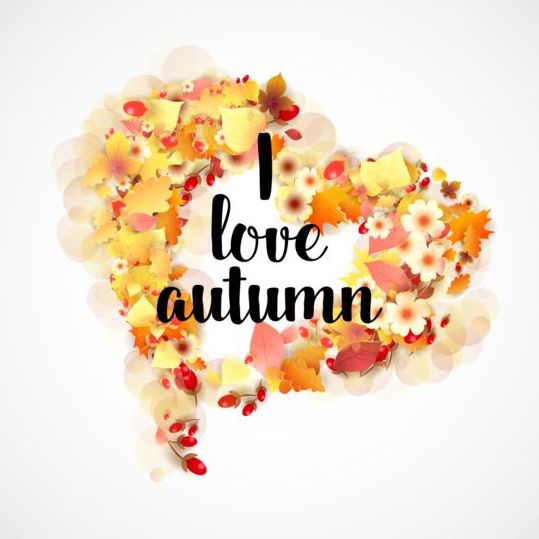 heart floral background autumn 