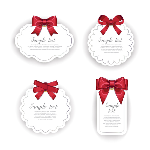 white red holiday cards bow 