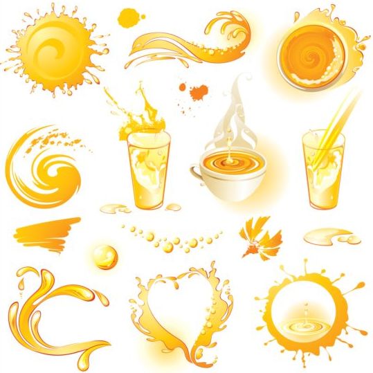 orange juice illustration elements 