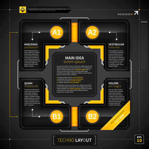 yellow tech infographic black 