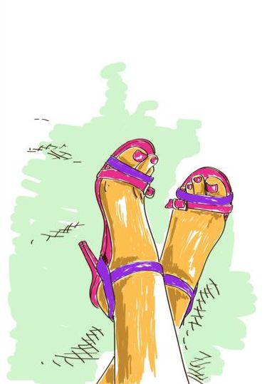 woman shoes hand drawn 