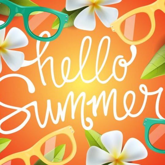 summer picture frame colored background 