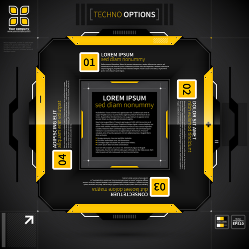 yellow tech infographic black 