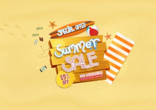 summer special sale offer beach background 