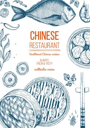 menu hand food drawn chinese 