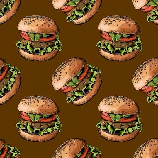 seamless pattern burger 