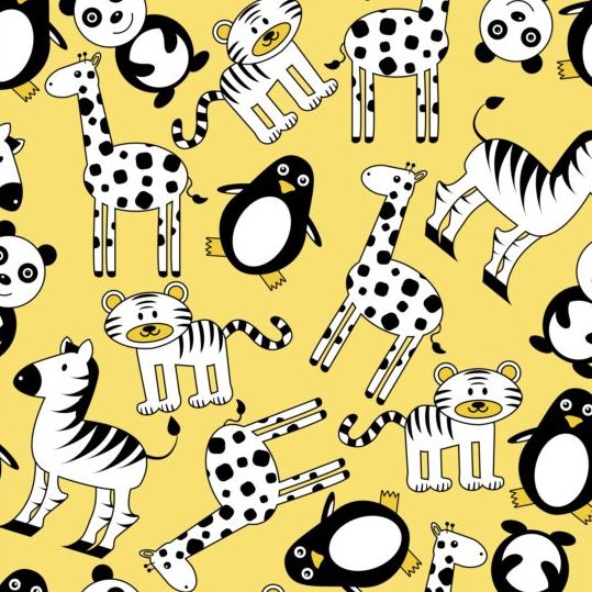 seamless pattern cartoon animal 