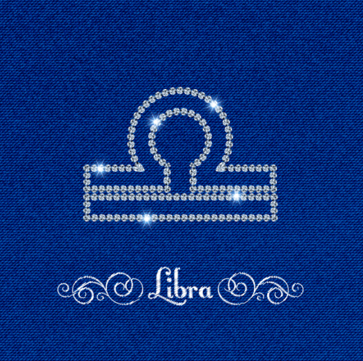 zodiac sign Libra fabric background 