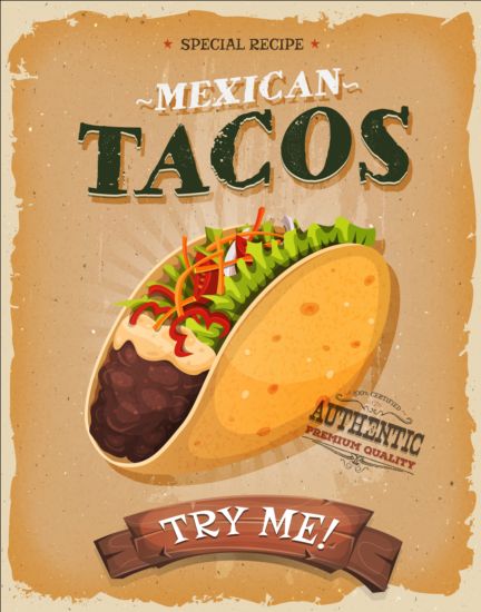 vintage tacos poster 