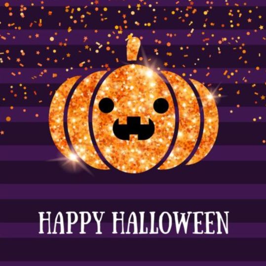 shining purple pumpkin lantern happy halloween background 