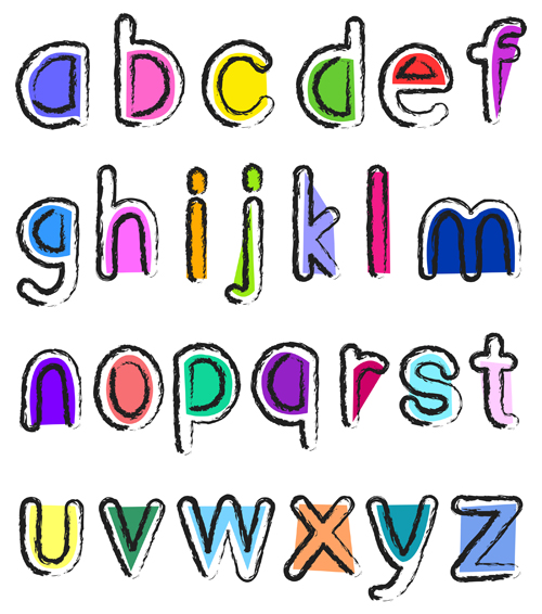 small artistic alphabet 