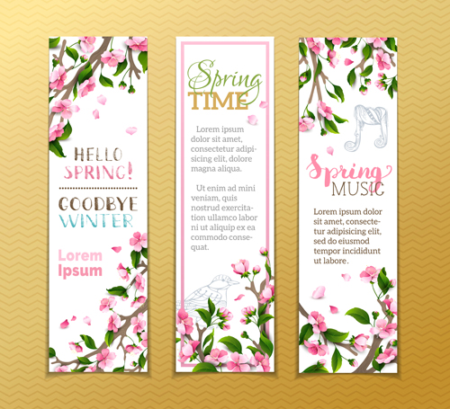 spring flower beautiful banners 