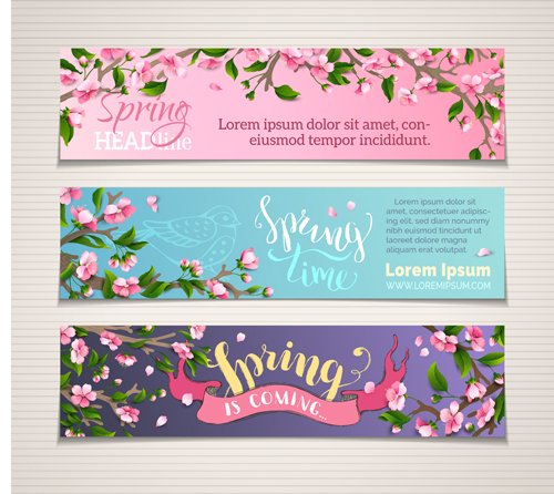 spring flower beautiful banners 