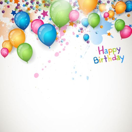 happy grunge birthday balloon background 
