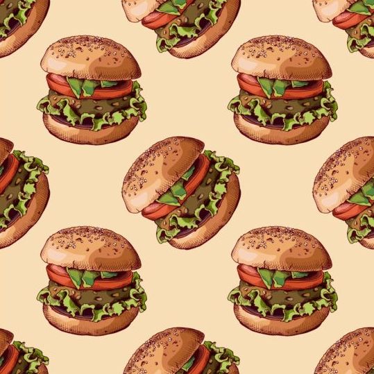 seamless pattern burger 