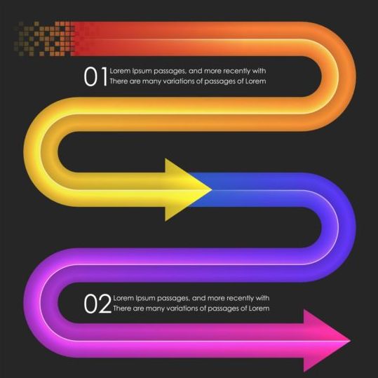 Option infographic colored arrow 