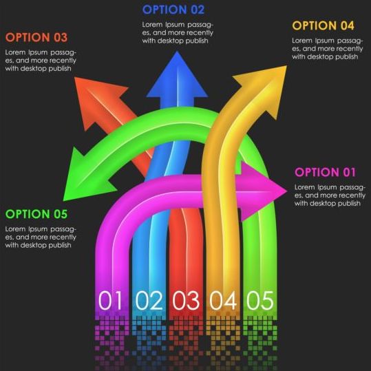 Option infographic colored arrow 