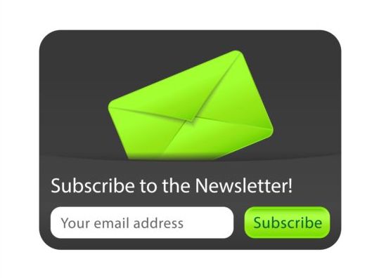 Subscribe newsletter interface green black 