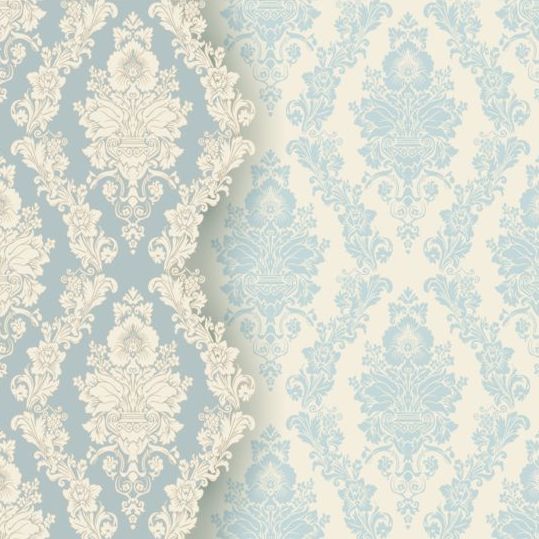 vintage floral pattern blue 