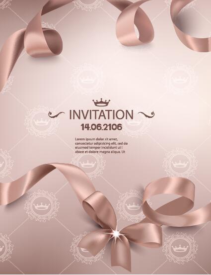 ribbon pink invited card bow 