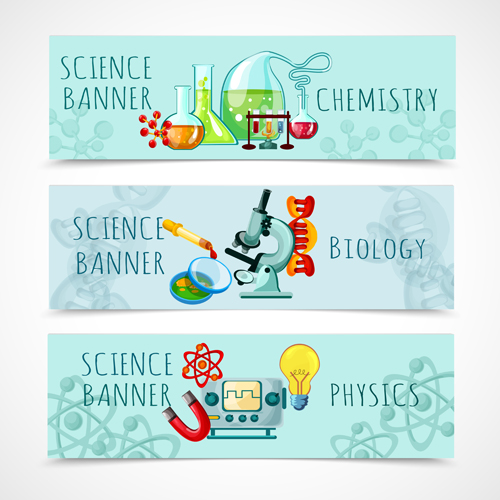 science hand drawn banner 