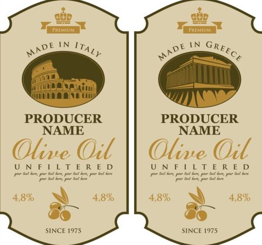 vintage sticker olive oil label 