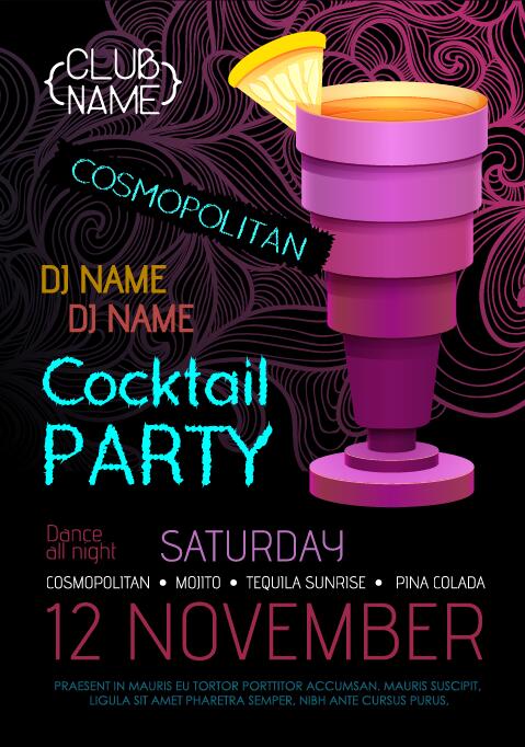 party flyer cocktail 