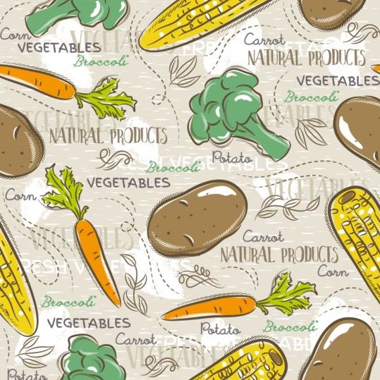 vegetable seamless pattern hand drawn 