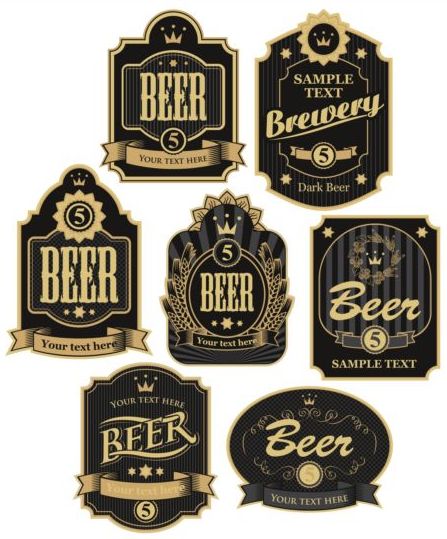 sticker Retro font label Brewery 