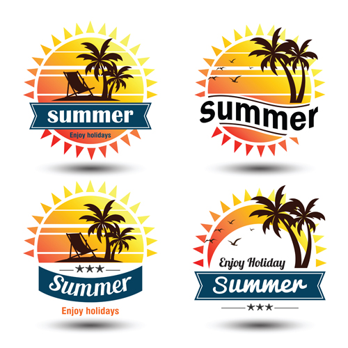 sun summer labels holiday 