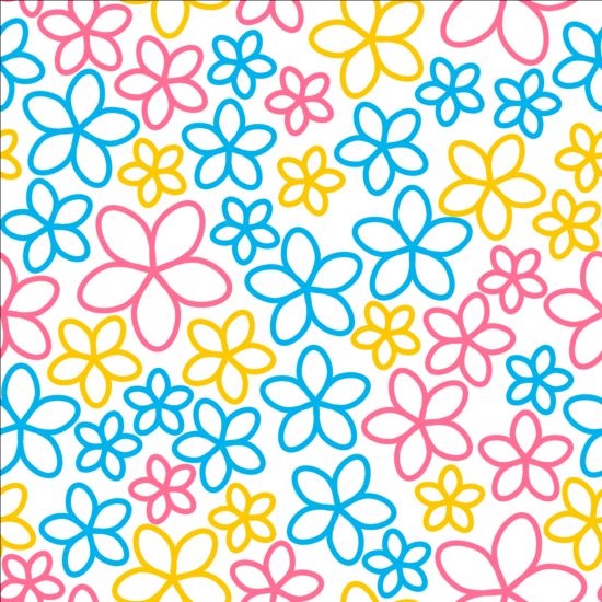 seamless pattern flowers color 